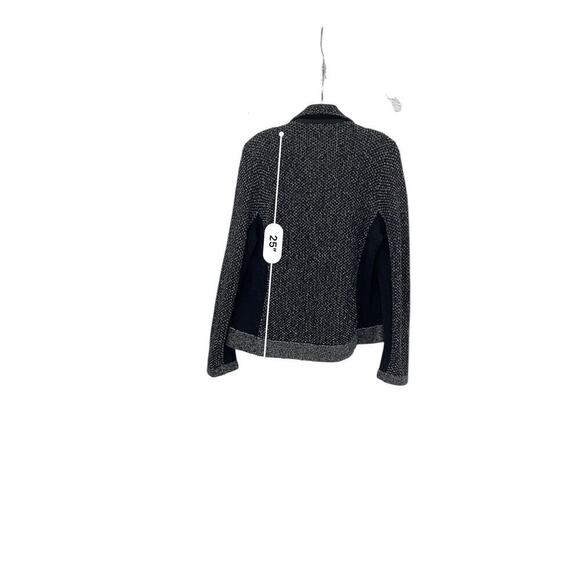 Rag & Bone Black Tweed Knit Asymmetrical Zip Up Jacket Size L - Picture 15 of 16